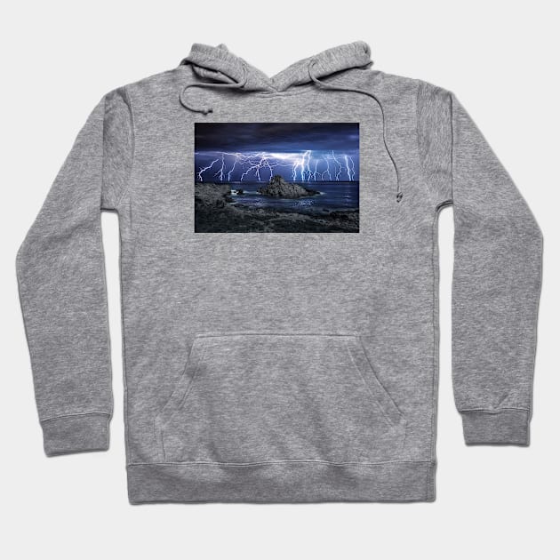 Lightning over Sugarloaf Rock Hoodie by paulmp